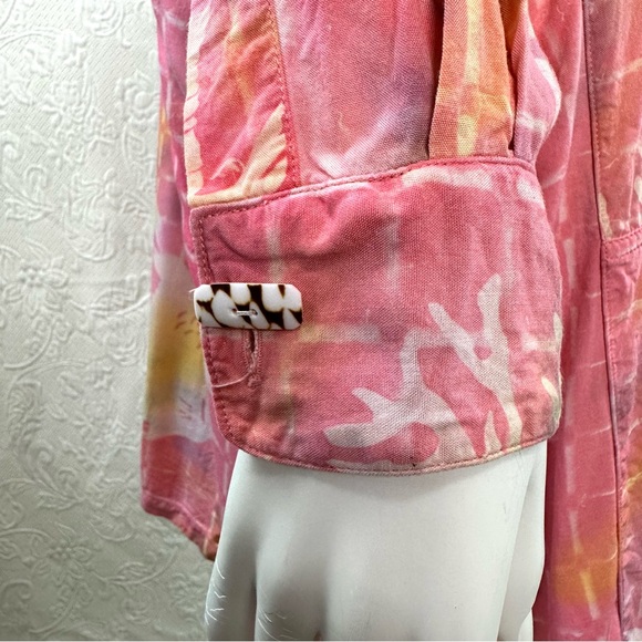 Paul M Ropp 70s VTG Oversized Batik Button Down Fish Tunic - Picture 10 of 15